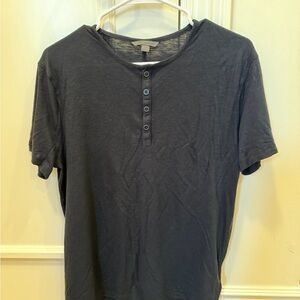 John Varvatos Charcoal Short Sleeve Henley